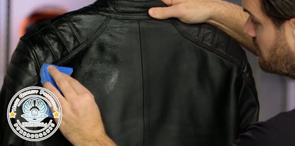Conditioning a black leather jacket